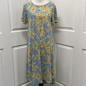 LuLaRoe XS Paisley Feather Floral Carly Dress NWT